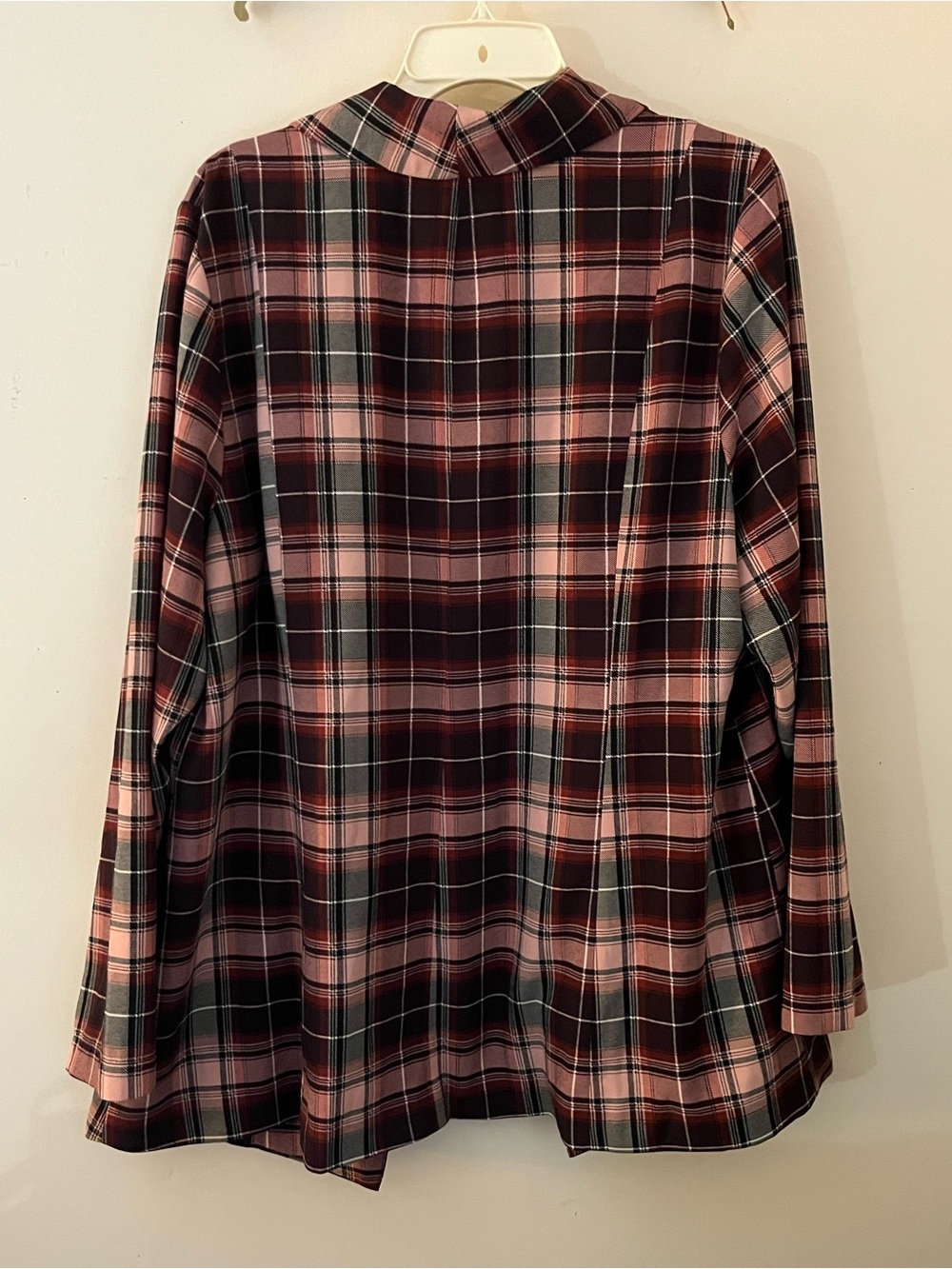 torrid Pink and Black Plaid Open Blazer Jacket - Picture 3 of 9